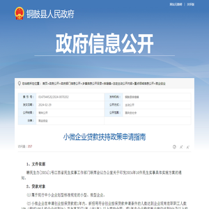 小微企业贷款扶持政策申请指南 |
			铜鼓县人民政府