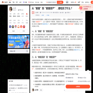 从“数据”到“数据资产”，都经历了什么？_数据资产交易发展历程-CSDN博客